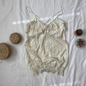 American Eagle Floral Ruffle Tank Top